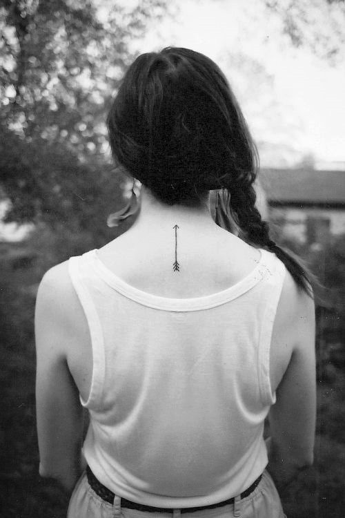 Simple Arrow Tattoo On Back