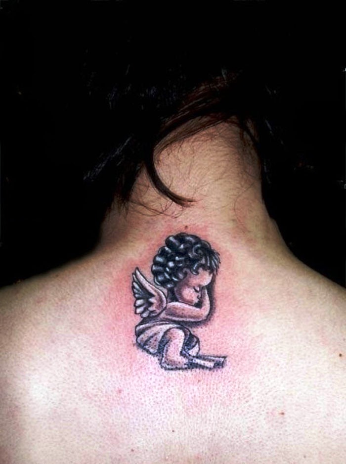 Small Angel Tattoos for Women On Shoulder