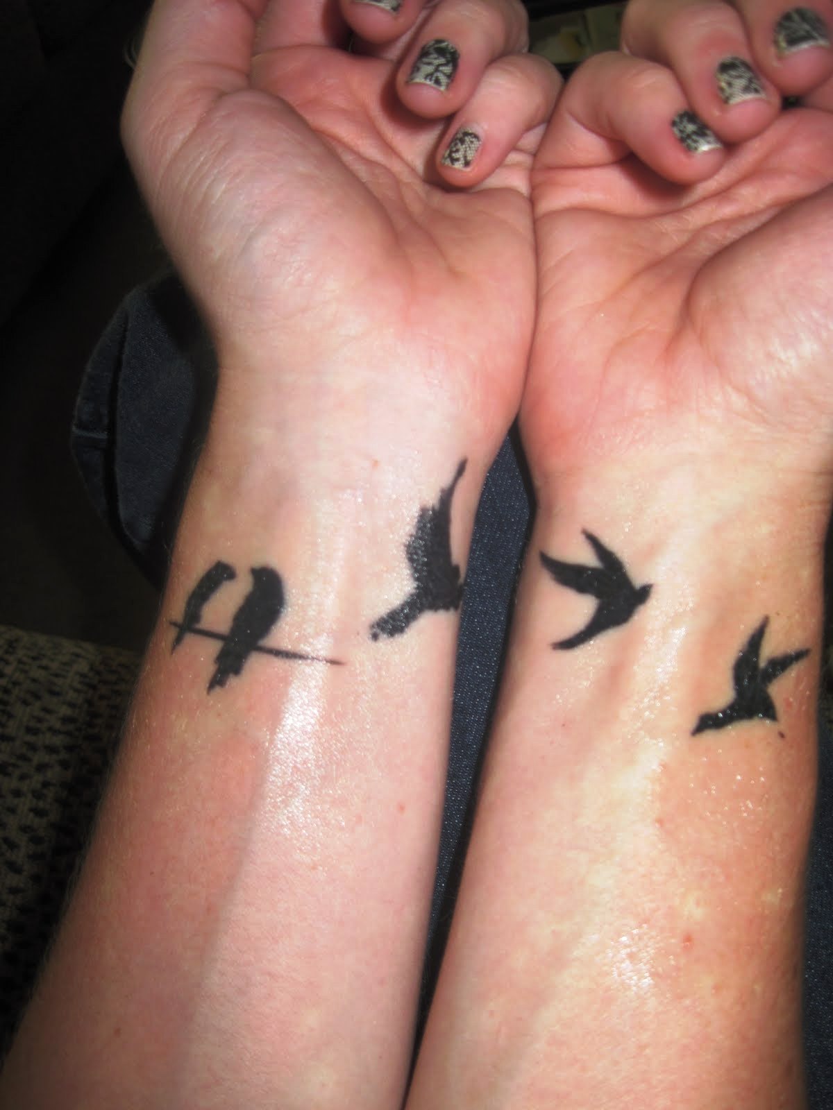 Small Bird Tattoos On Wrist