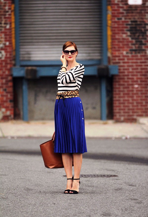 Spring Outfit Idea with Pleated Skirt