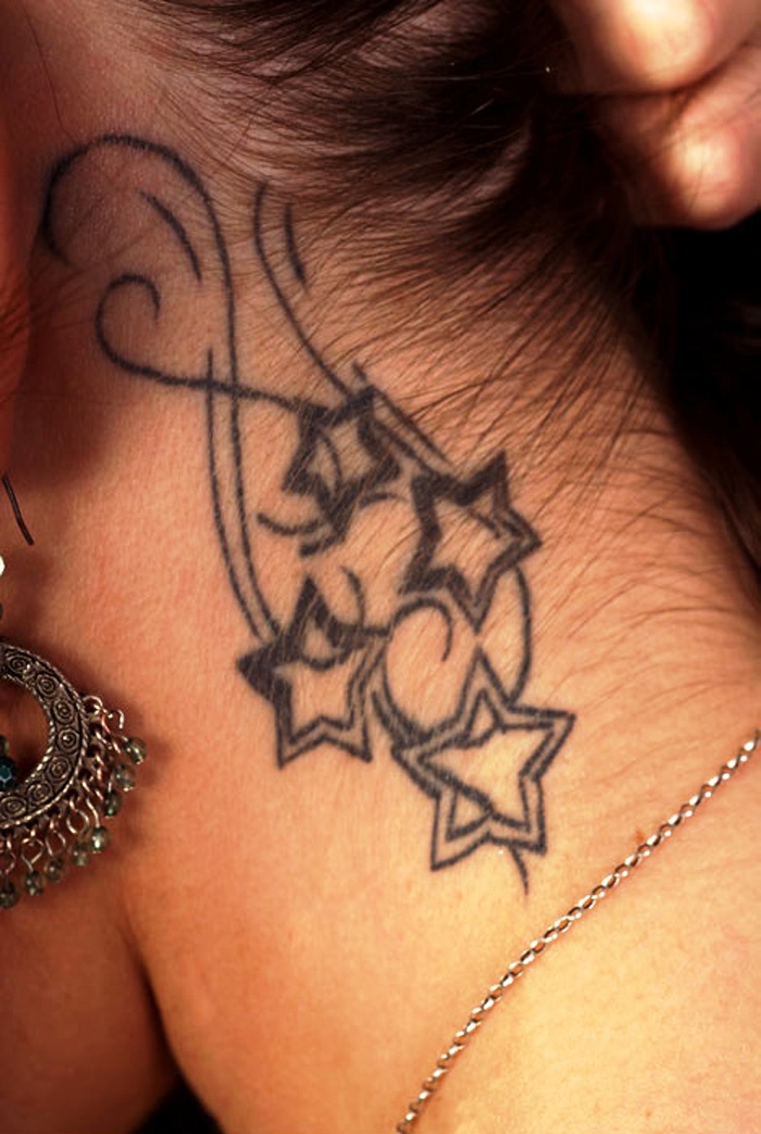 Star Tattoo Designs On Neck