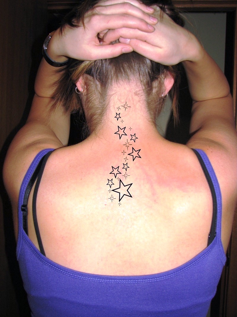 Star Tattoo On Neck