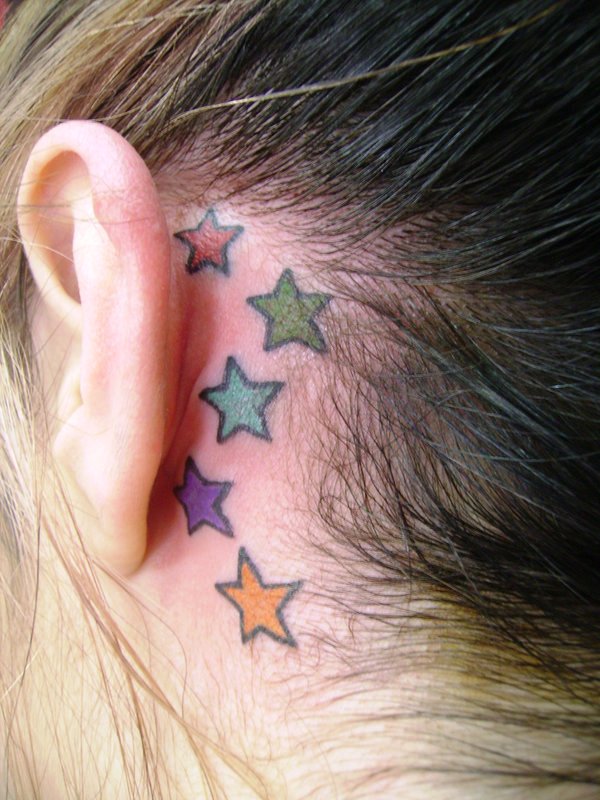 Star Tattoos Behind Ears