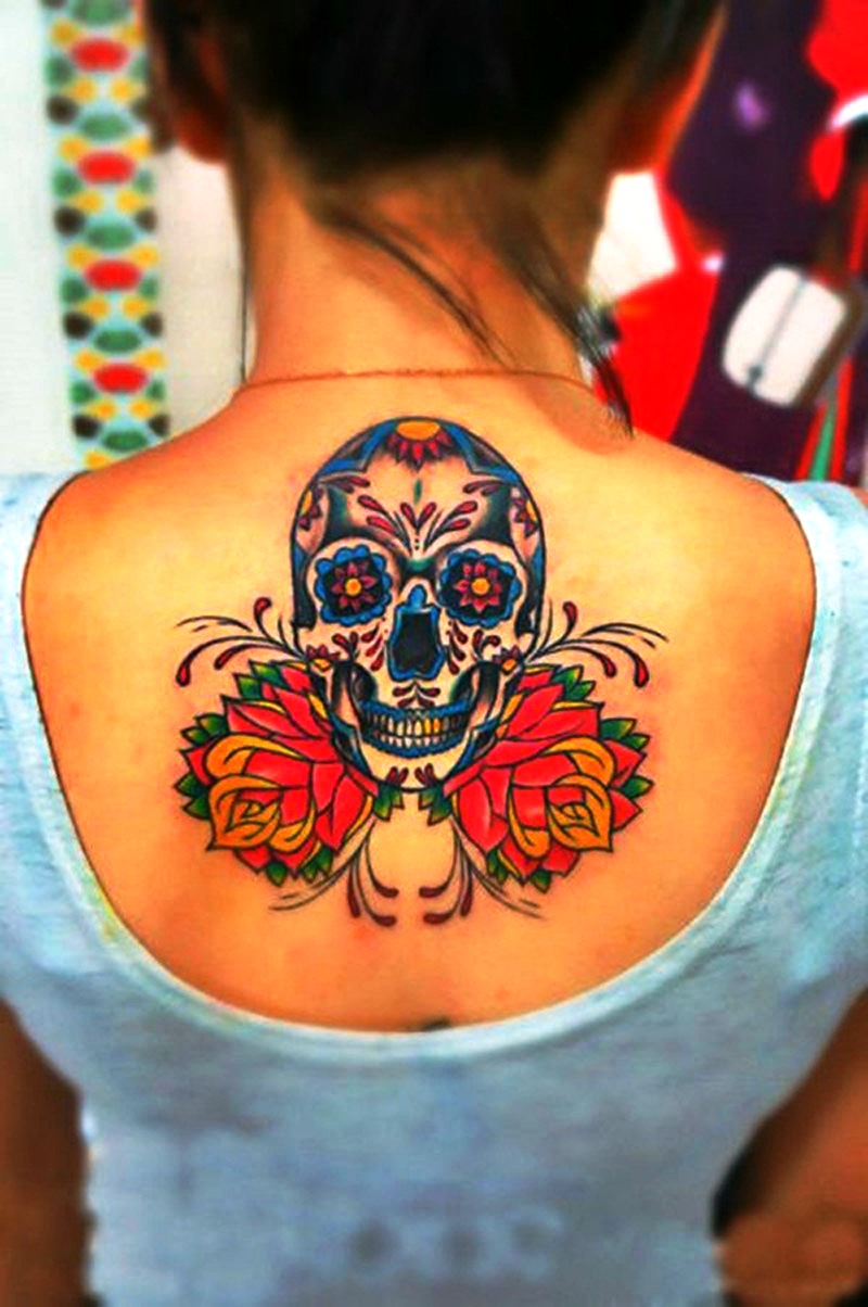 20 Sugar Skull Tattoo Designs For Womens - Flawssy