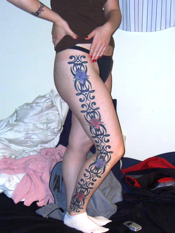 Tattoo on leg women
