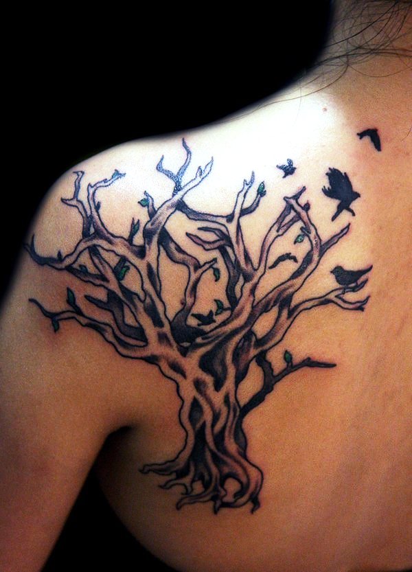 Tree Shoulder Tattoo Designs