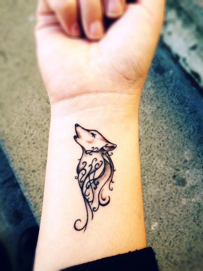 Tribal Wolf Wrist Tattoos for Women
