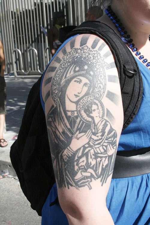 Virgin Mary Tattoo Sleeve