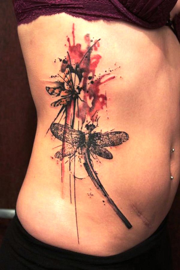 Watercolor Dragonfly Tattoo Women