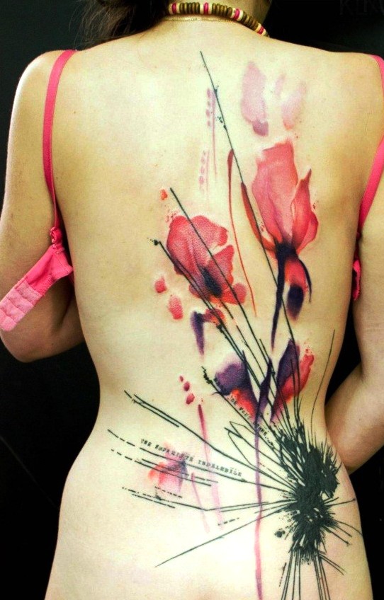 Watercolor Flower Tattoo Designs