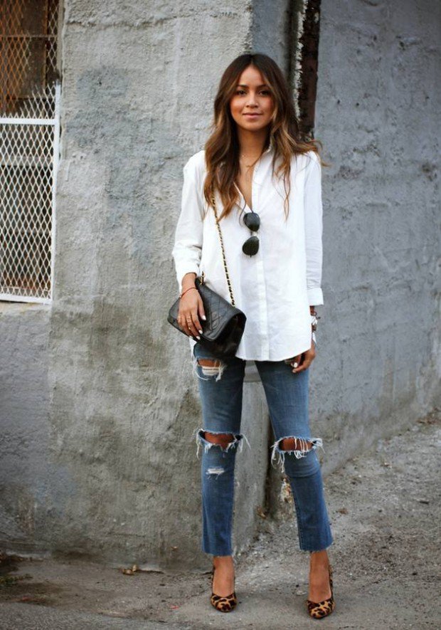White Shirt and Jean Look