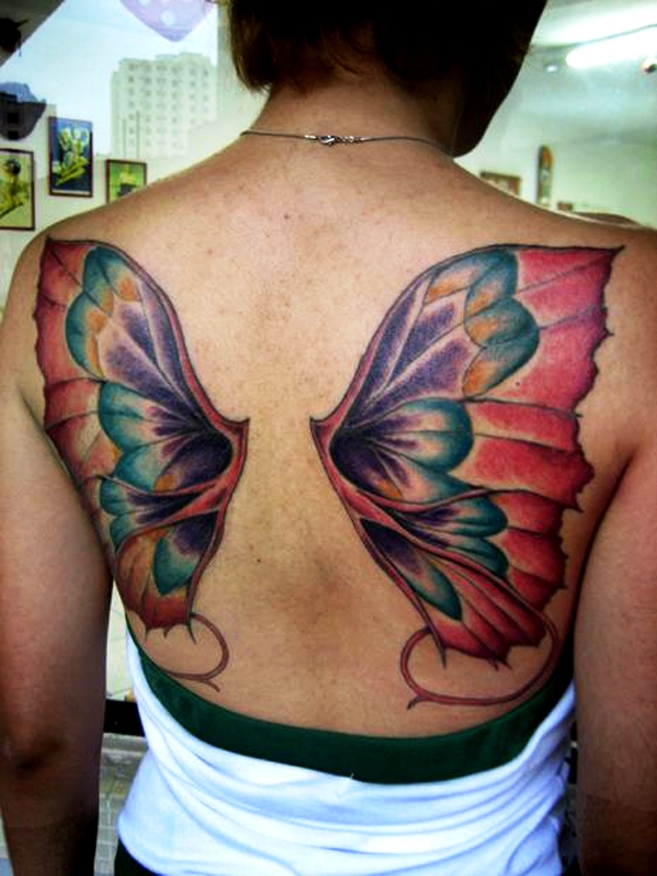 Woman with Butterfly Wings Tatto