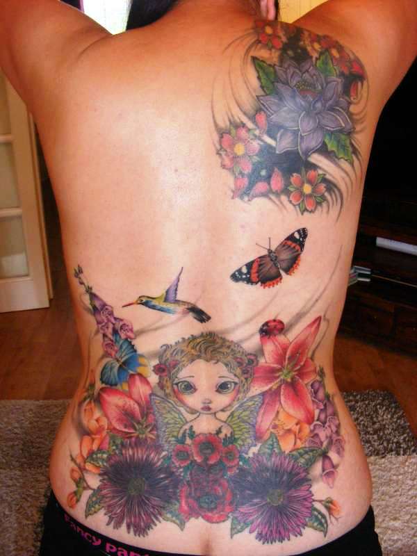 Women Back Piece Tattoo Cover Up