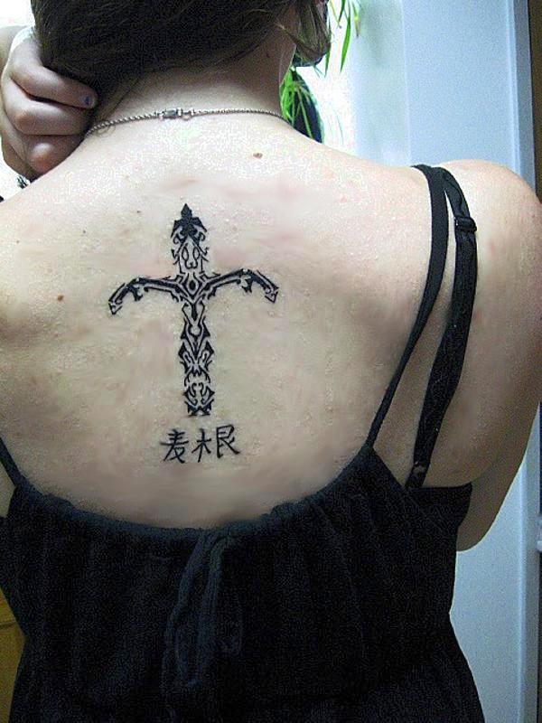 Women Cross Tattoo
