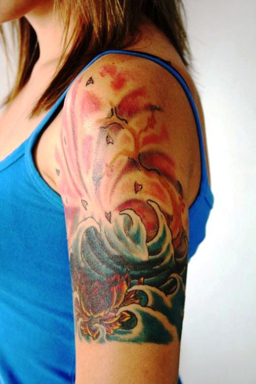 Women Half= Sleeve Tattoo Design