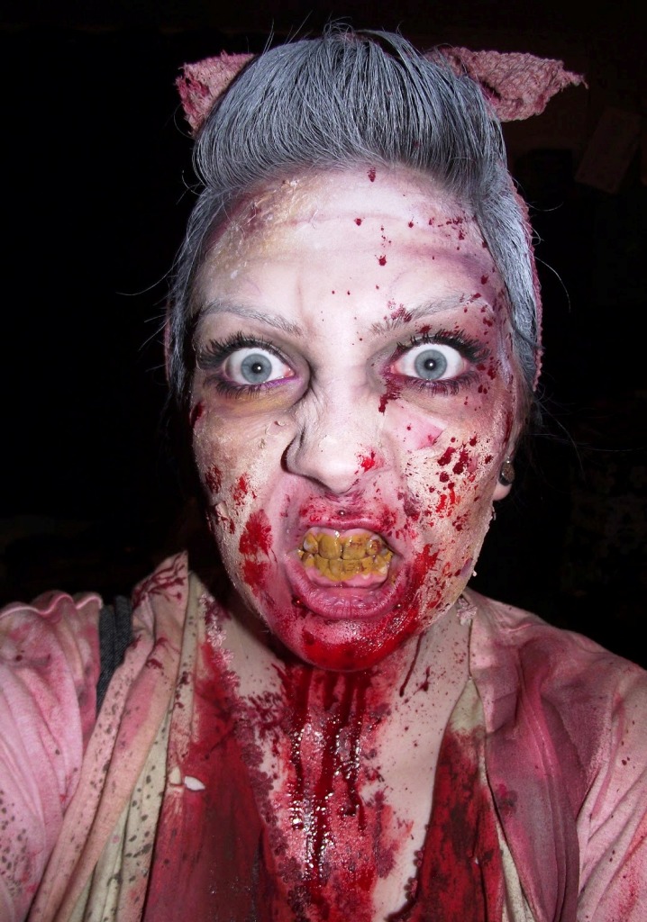 aged lady zombie makeup