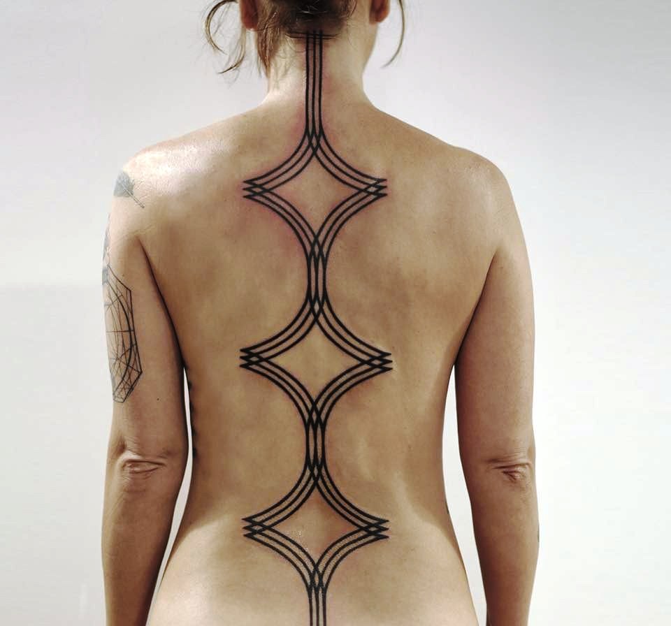black spine tattoo design