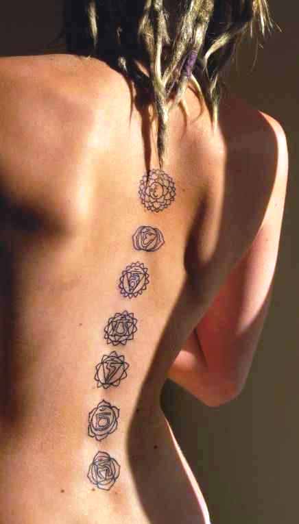 chakra spine tattoo design