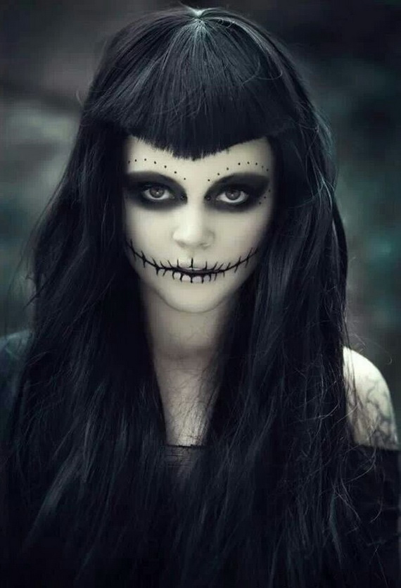 dark withc halloween makeup