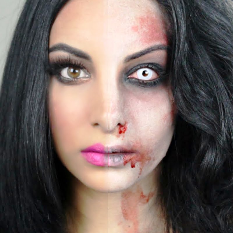 half zombie halloween makeup