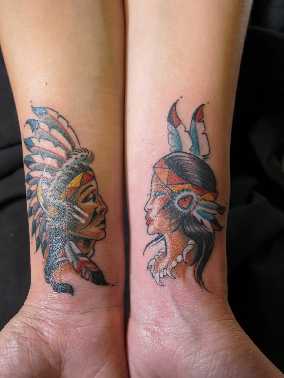 lala Native American Couples Tattoo