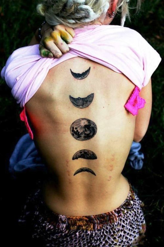 moon spine tattoos