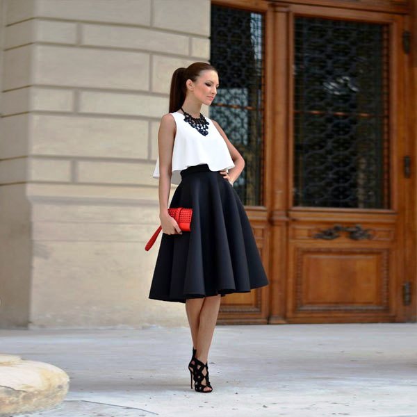 summer-style-2016-new-skirts-womens-falda-black-simple-skirt