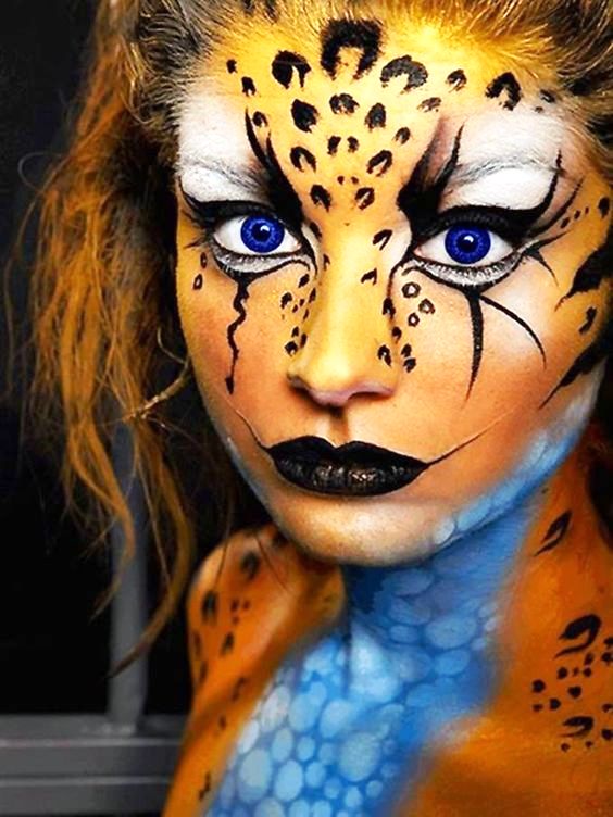 Amazing Face Art cheetah makeup