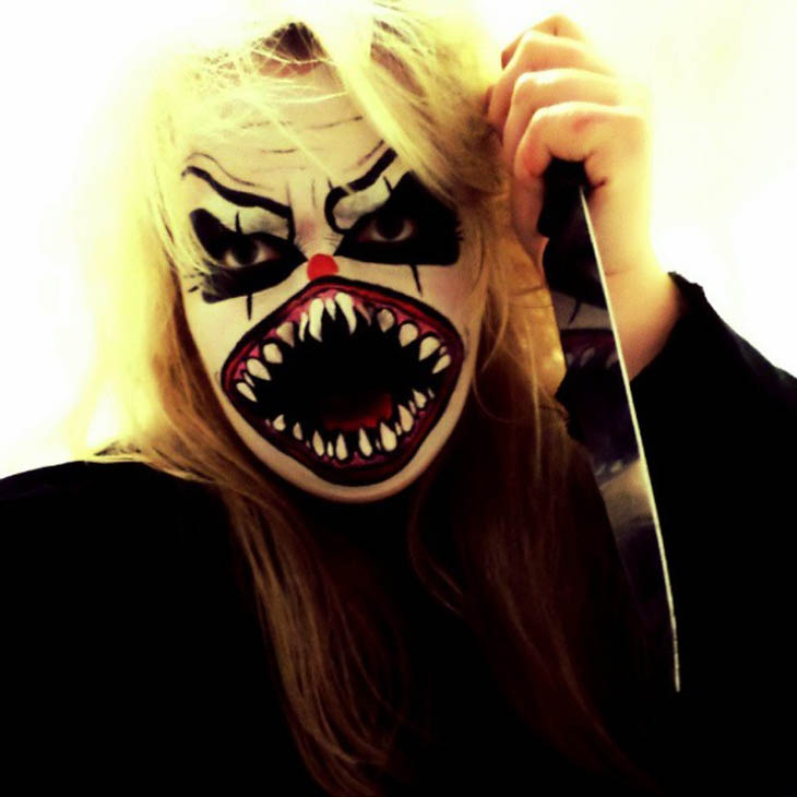 Angry clown Halloween makeup