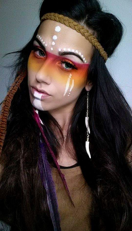 Aztec princess Halloween make-up