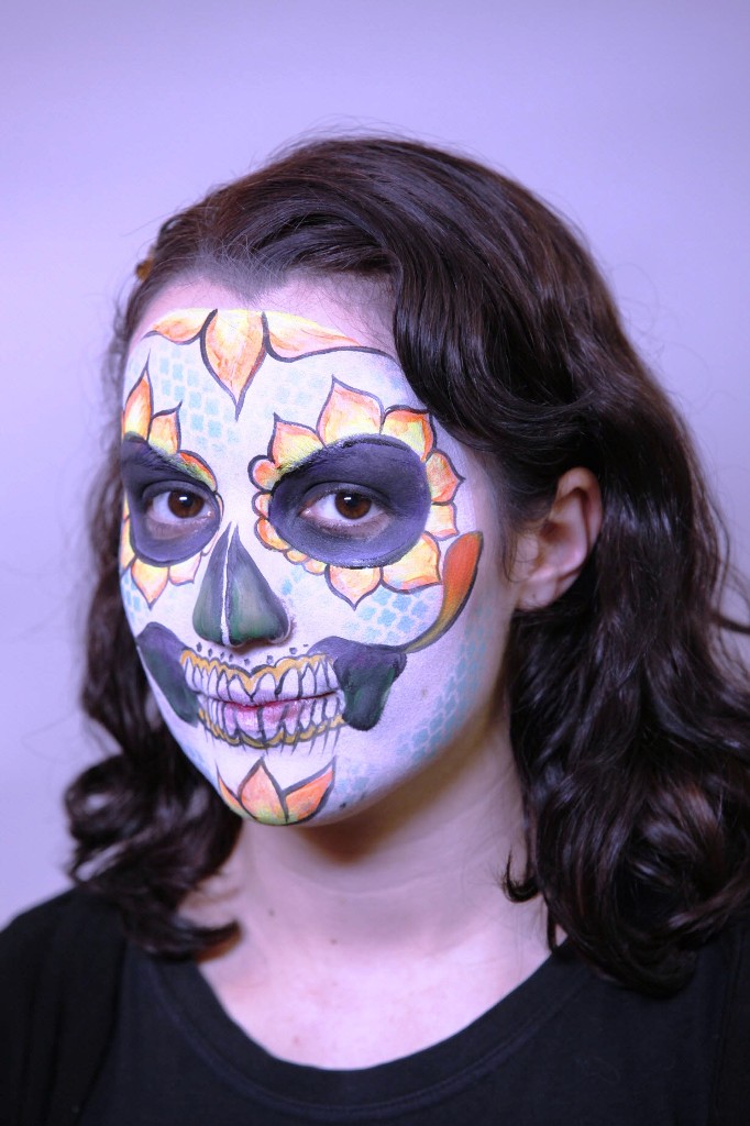 Black and White Sugar Skull Halloween Makeup