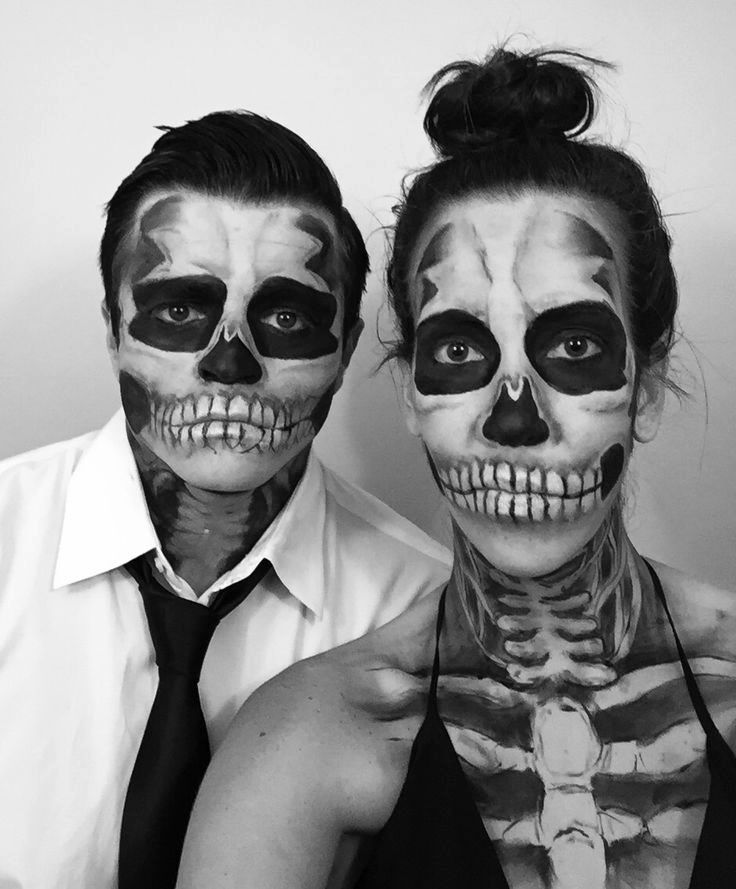Couples Halloween costume Skeleton Makeup