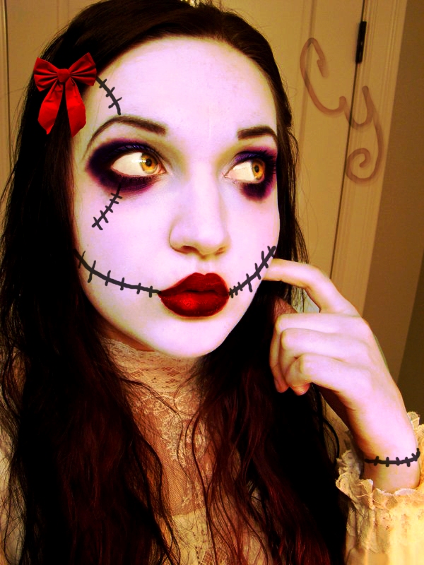 Creepy Rag Doll Makeup Halloween