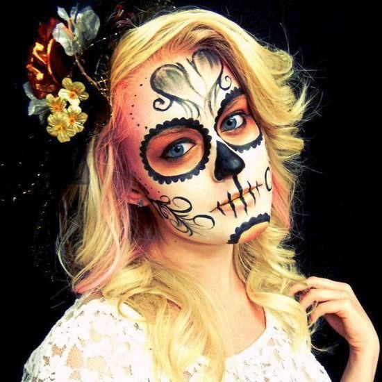 Day of the Dead Sugar Skull Makeup for Halloween