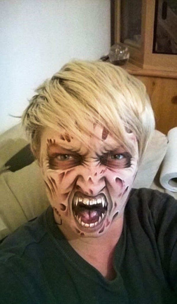 Freddy Krueger Face Painting for Halloween