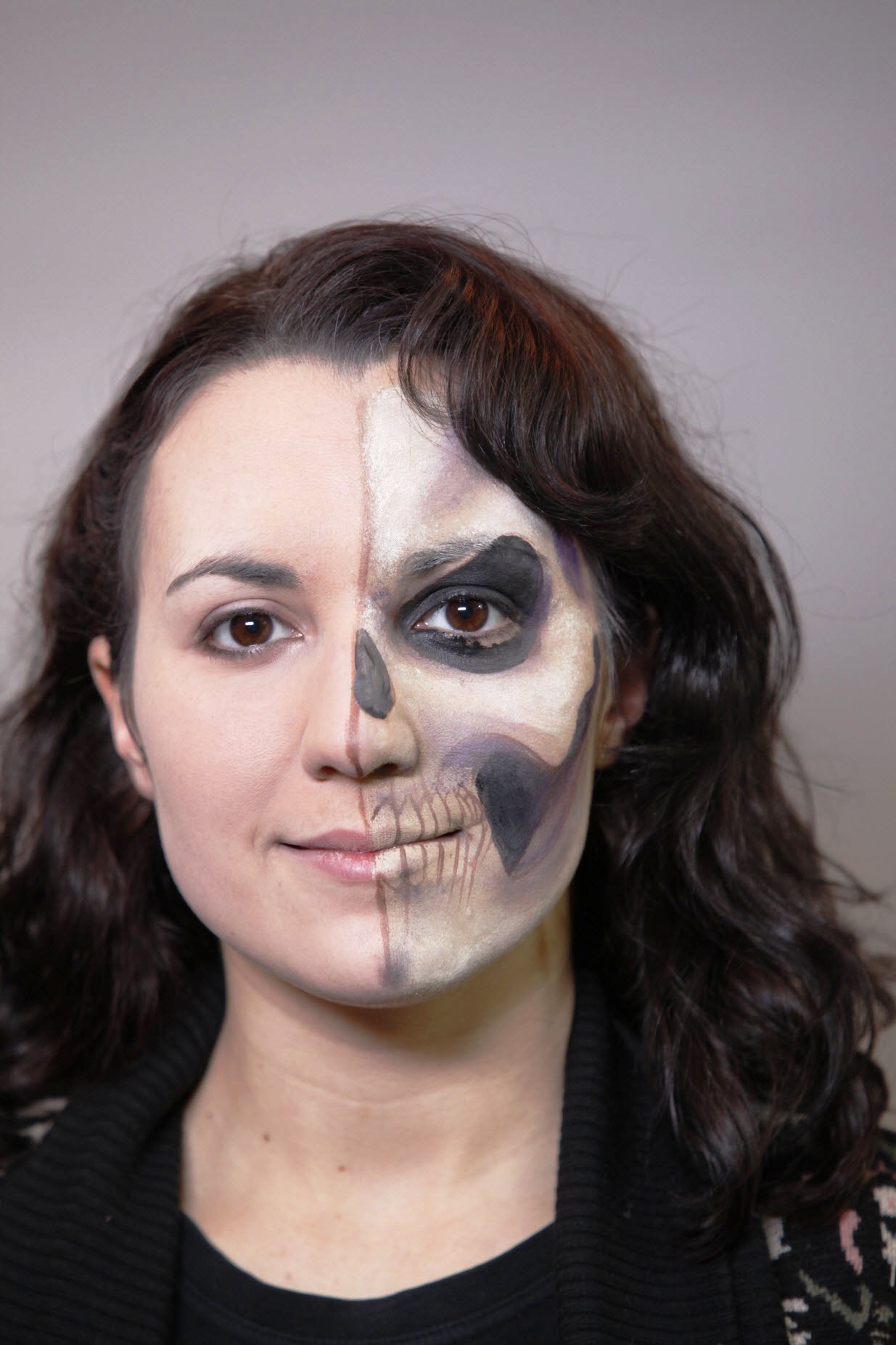 Half Face Halloween Makeup Tutorial