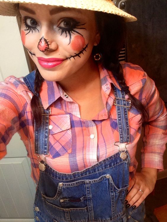 Halloween Scarecrow Costume Makeup