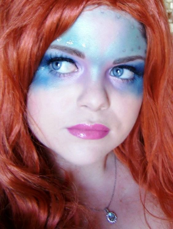 Halloween blue Mermaid makeup