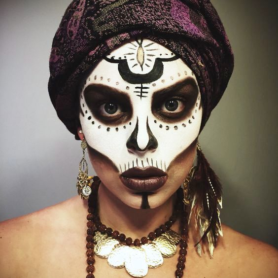 Halloween makeup Voodoo priestess