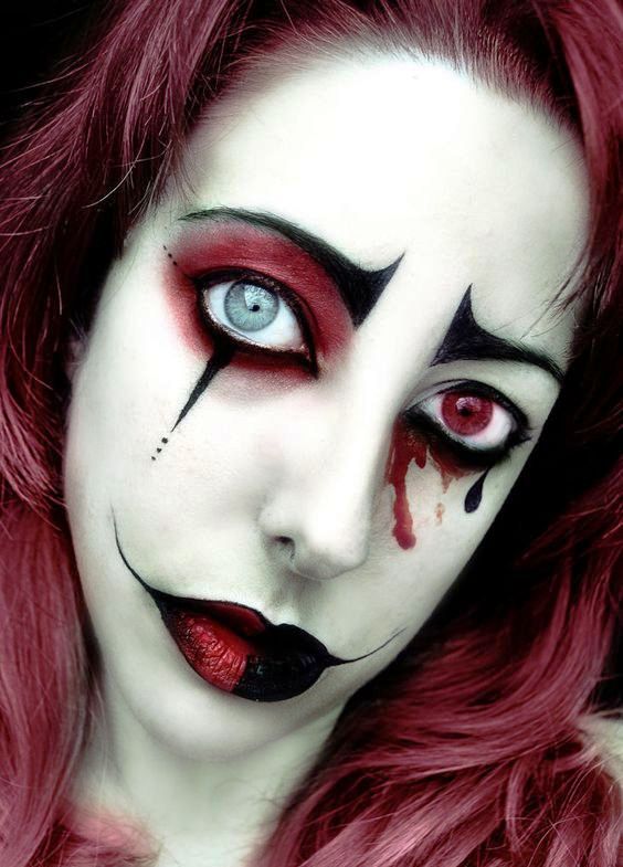 Harlequin Clown Halloween Makeup