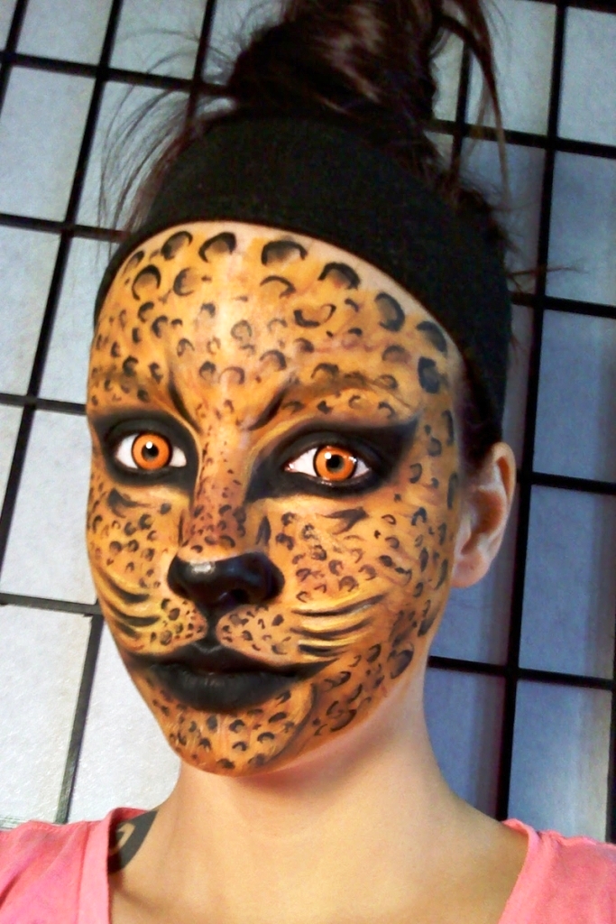 Leopard Face Painting for Halloween