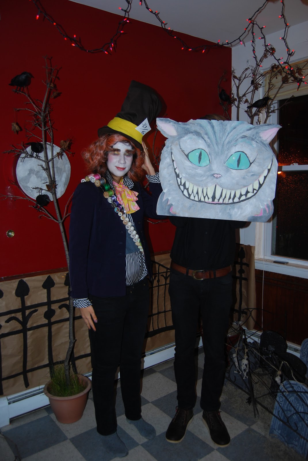 Mad Hatter and Cheshire Cat Halloween Costumes
