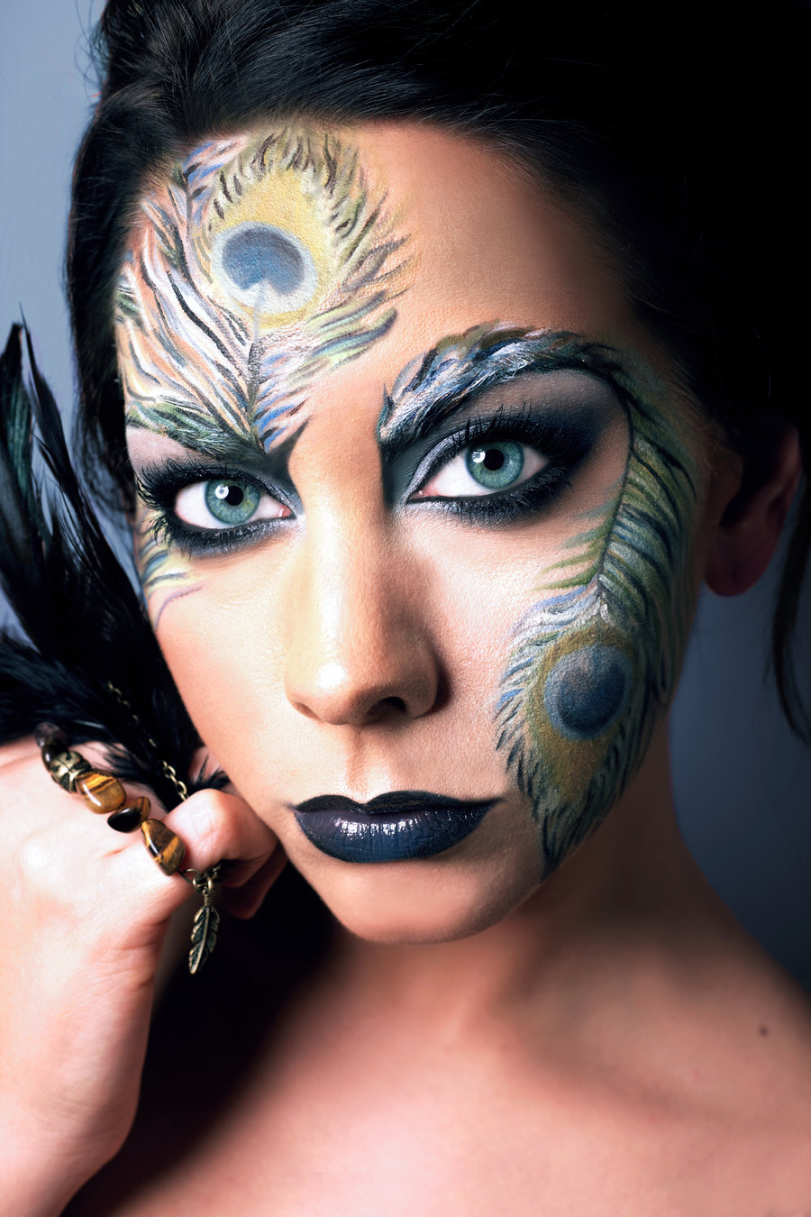 Peacock Face Makeup Halloween Ideas