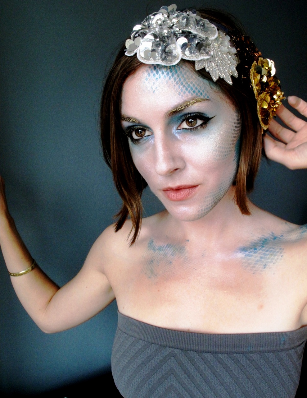 blue scales marmaid makeup ideas