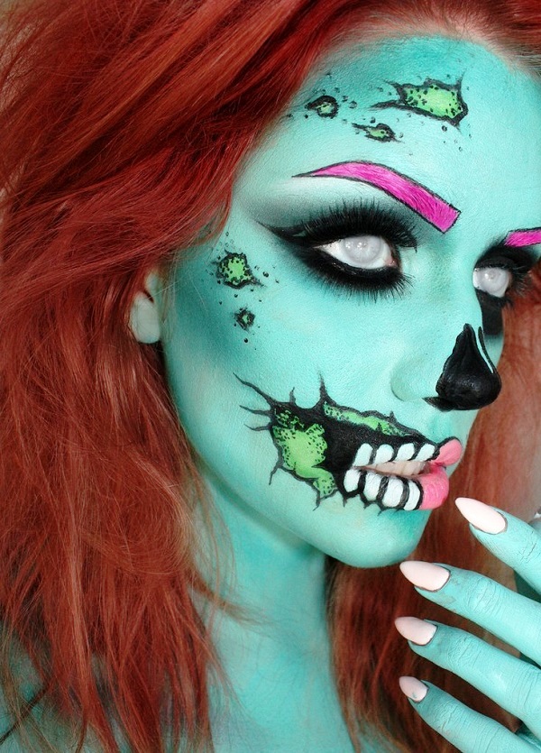 bold zombie popart makeup