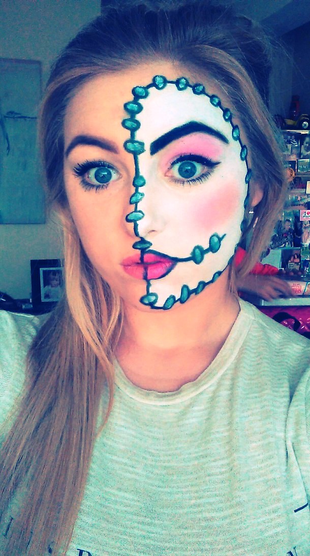 doll face halloween makeup