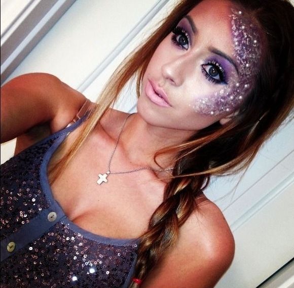 gliter princess makeup in halloween