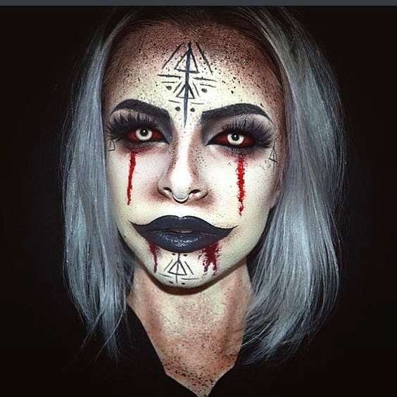 gothic satan makeup