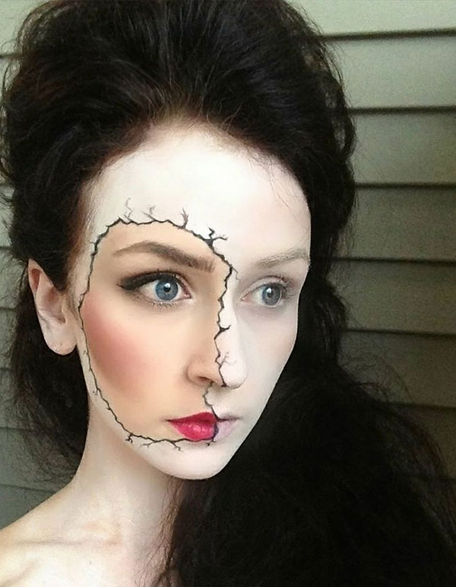 half doll face makeup ideas