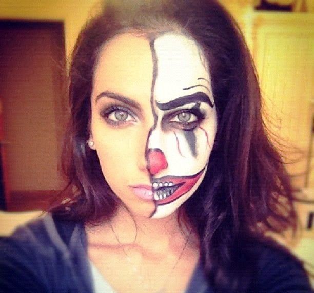 half face joker makeup